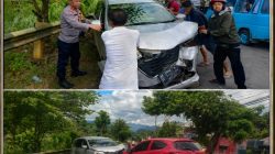 Kapolsek Bantimurung Turun Tangan Bantu Korban Kecelakaan di Jalur Poros Maros–Bantimurung