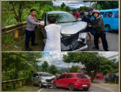 Kapolsek Bantimurung Turun Tangan Bantu Korban Kecelakaan di Jalur Poros Maros–Bantimurung