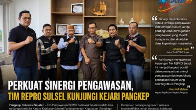 Perkuat Sinergi Pengawasan, Tim REPRO Sulsel Kunjungi Kejari Pangkep