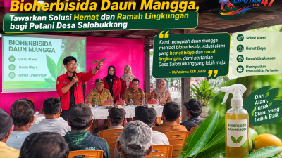 Mahasiswa KKN Unhas Sosialisasikan Bioherbisida Daun Mangga, Tawarkan Solusi Hemat dan Ramah Lingkungan bagi Petani Desa Salobukkang