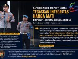 Kapolres Maros AKBP Devi Sujana Tegaskan Integritas Harga Mati, Pimpin Apel Perdana Bersama Jajaran