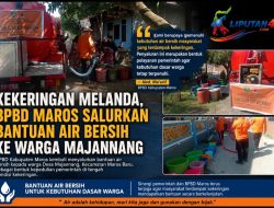 Kekeringan Melanda, BPBD Maros Salurkan Bantuan Air Bersih ke Warga Majannang