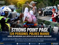 Strong Point Pagi, 139 Personel Polres Maros Kawal Kelancaran Lalu Lintas di Jalur Maros–Makassar