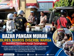 Bazar Pangan Murah Polres Maros Diserbu Warga, Sediakan Sembako Harga Terjangkau