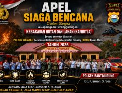 Polsek Bantimurung Gelar Apel Siaga Bencana, Antisipasi Karhutla di Wilayah Maros