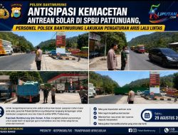 Antisipasi Kemacetan Antrean Solar, Personel Polsek Bantimurung Lakukan Pengaturan Lalu Lintas di SPBU Pattunuang