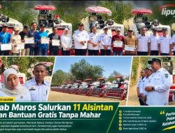 Pemkab Maros Salurkan Alsintan ke Kelompok Tani, Tegaskan Bantuan Gratis Tanpa Mahar