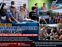 Polres Wajo Salurkan 12.000 Liter Air Bersih untuk Warga Maddukkelleng