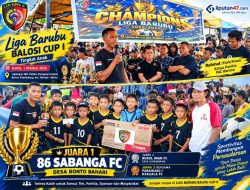 LIGA BARUBU BALOSI CUP I RESMI BERAKHIR, 86 SABANGA FC RAIH GELAR JUARA